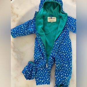 Muddy Puddles Fleece Lined Puddlesuit / One Piece Rain Suit / Outfit, 6-12mo